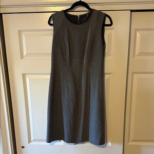 Elie Tahari Slate Gray Sleeveless A-Line Midi Dress